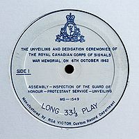 RC Sigs War Memorial unveiling recording 6 Oct 1962 (detail side 1).jpg