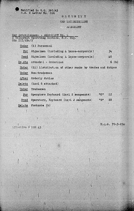 Telegraph Operating Section WE III 25 A 2 - Amendment 1 - page 1.jpg